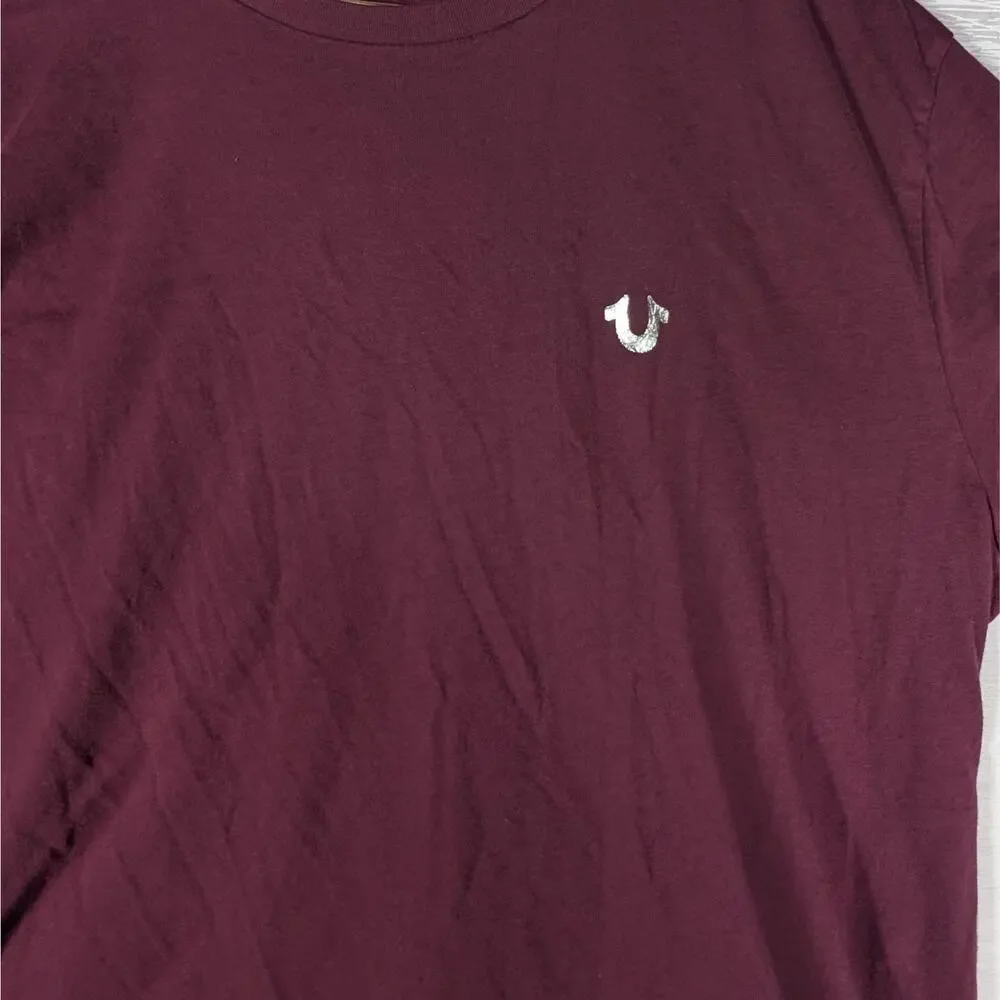 True Religion Tee Shirt Womens Extra Large Purple Big Logo Short Sleeve Top